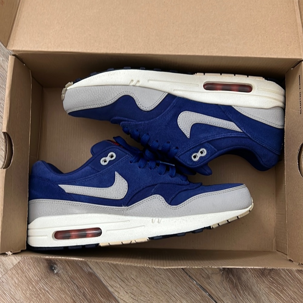 Nike Air Max 1 PRM, Blue, Men’s Size 9